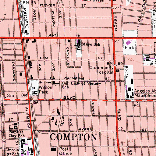Topographic Map of Grace Covenant Church, CA