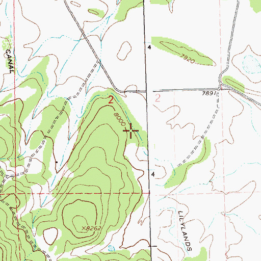 Topographic Map of Lillylands Canal, CO