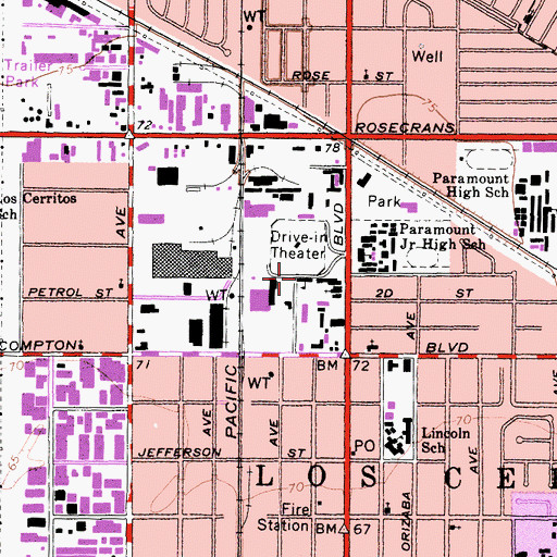 Topographic Map of Our Lady of the Rosary School, CA