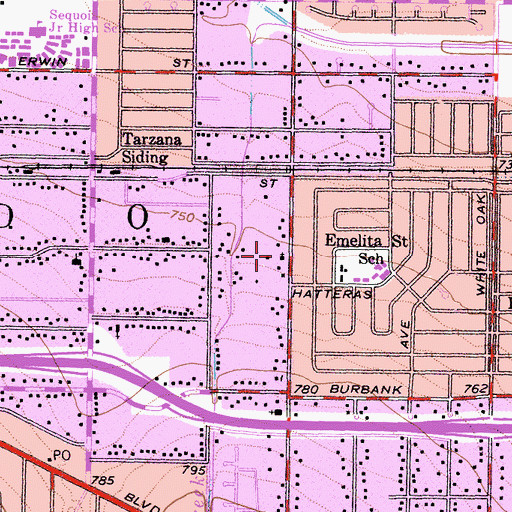 Topographic Map of Stoneridge School, CA