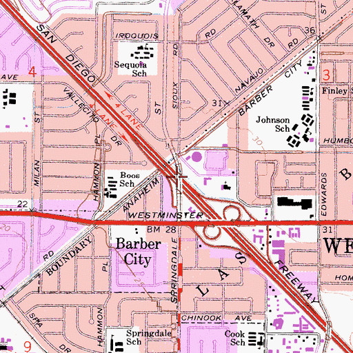 Topographic Map of Indian Village Park, CA