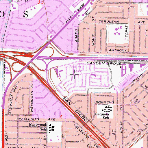 Topographic Map of Los Alisos Mobile Home Estates, CA