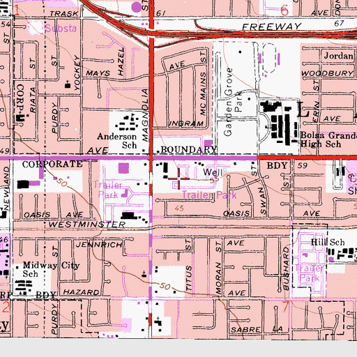 Topographic Map of Summerset Mobile Home Estates, CA