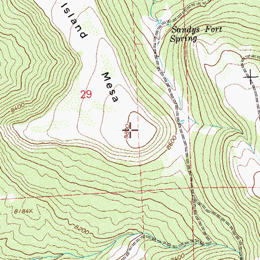 Topographic Map of Island Mesa, CO