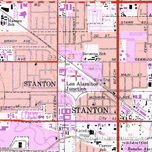 Topographic Map of Fernwood Mobile Home Park, CA