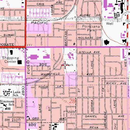 Topographic Map of Stoddard Park, CA