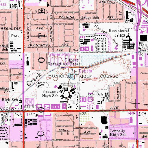 Topographic Map of H G Miller Golf Course, CA