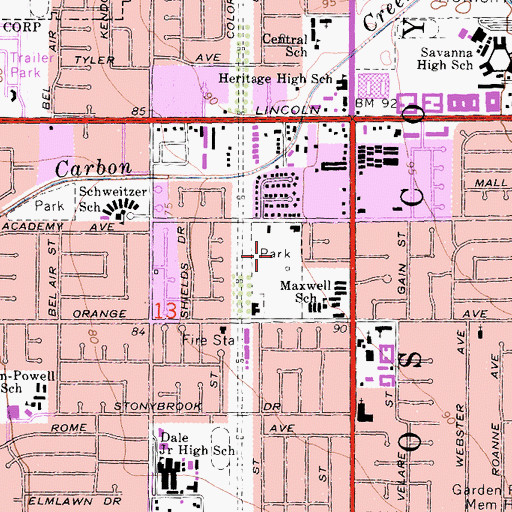 Topographic Map of Maxwell Park, CA
