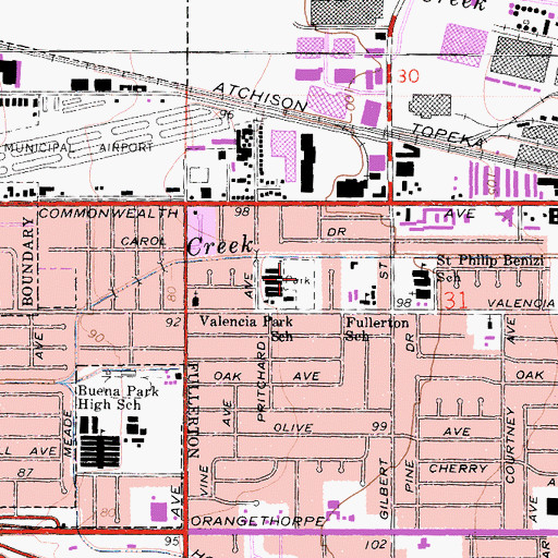 Topographic Map of Valencia Park, CA