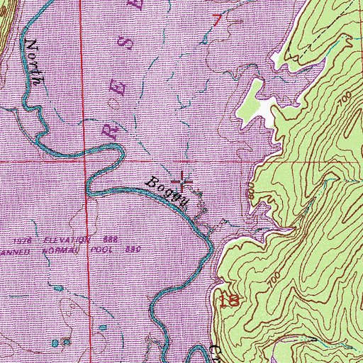 Topographic Map of Atoka Reservoir, OK
