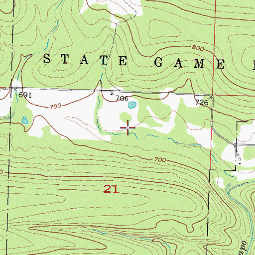 Topographic Map of Stringtown Public Hunting Area, OK