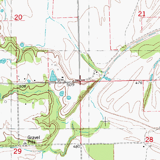 Topographic Map of Romia, OK