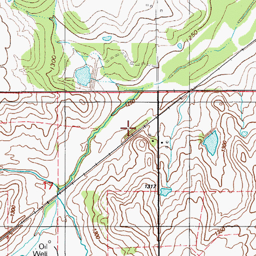 Topographic Map of Huntley, OK