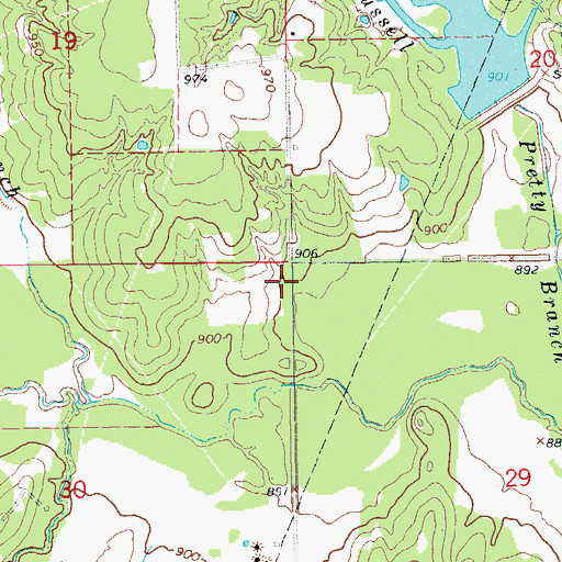 Topographic Map of Old Scott, OK