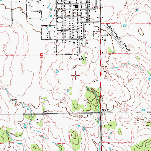 Topographic Map of Cockwell Airport (historical), OK