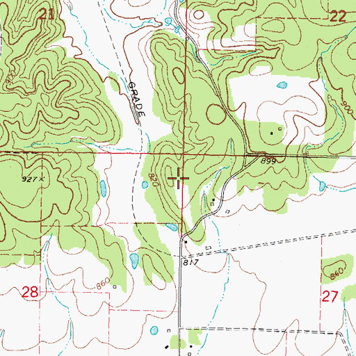 Topographic Map of Gabriel, OK