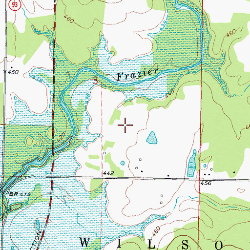 Topographic Map of Hugo Wildlife Management Area, OK