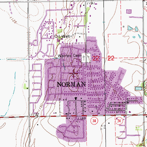 Topographic Map of Mount Williams, OK