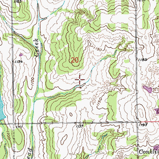Topographic Map of Lexington Wildlife Managment Area, OK