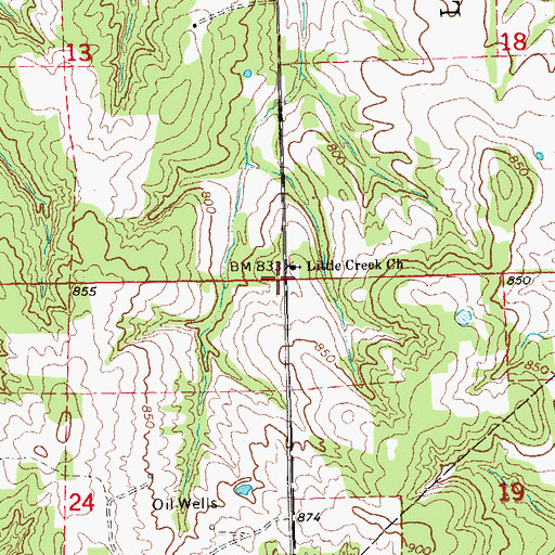 Topographic Map of Aron, OK