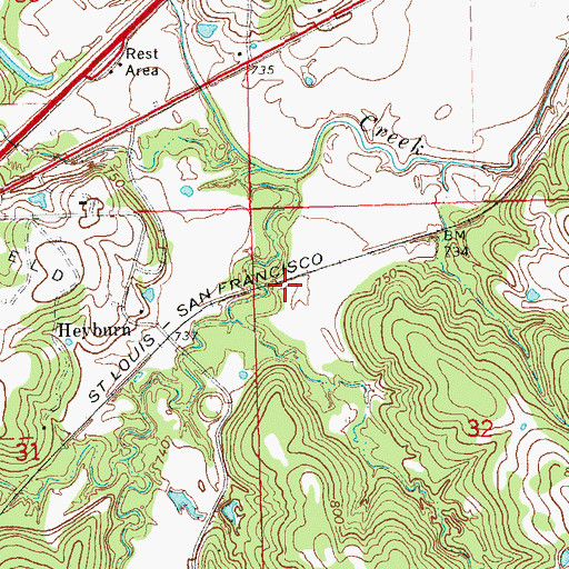 Topographic Map of Worman Junction, OK