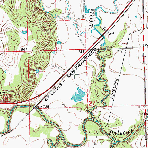 Topographic Map of Jean, OK