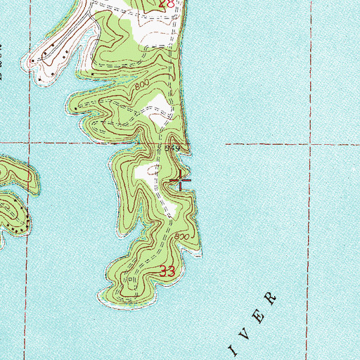 Topographic Map of Lyon Airport (historical), OK