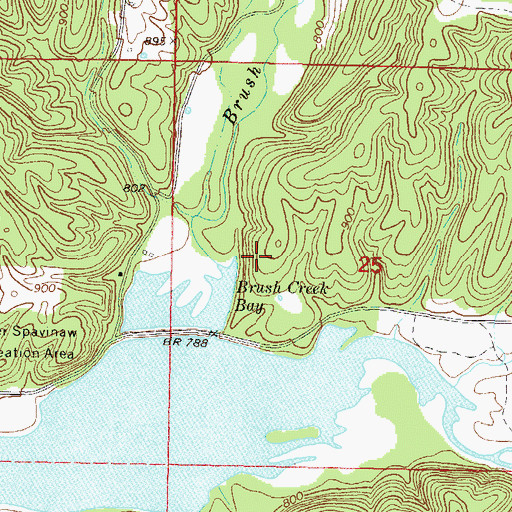 Topographic Map of Lake Eucha State Park, OK