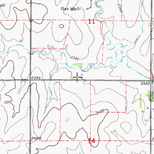 Topographic Map of Chaney, OK