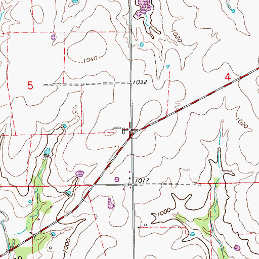 Topographic Map of McCarty, OK