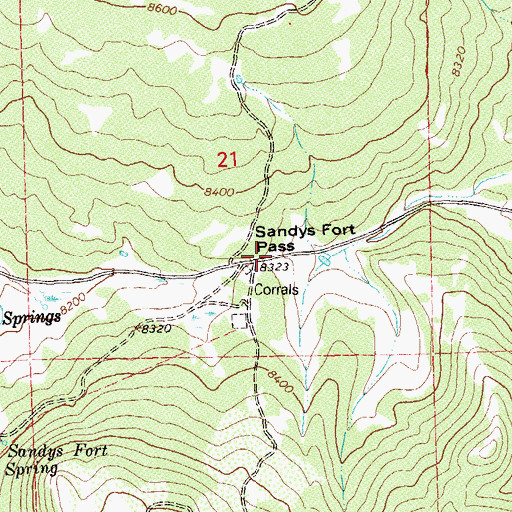 Topographic Map of Sandys Fort Pass, CO