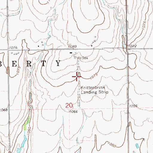 Topographic Map of Krittenbrink Landing Strip (historical), OK