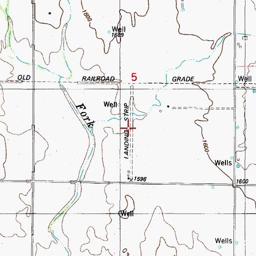 Topographic Map of Michael Airport (historical), OK