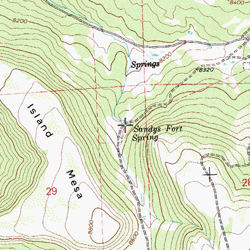 Topographic Map of Sandys Fort Spring, CO