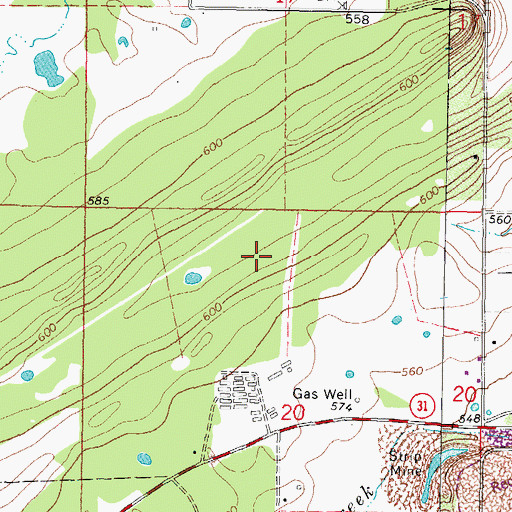 Topographic Map of McCurtain Indian Reservation (historical), OK