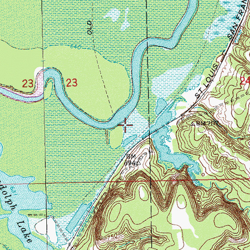 Topographic Map of Randolph, OK