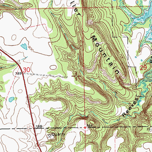 Topographic Map of Tishomingo Public Hunting Area, OK