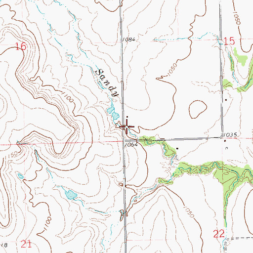 Topographic Map of Tinders Bend, OK