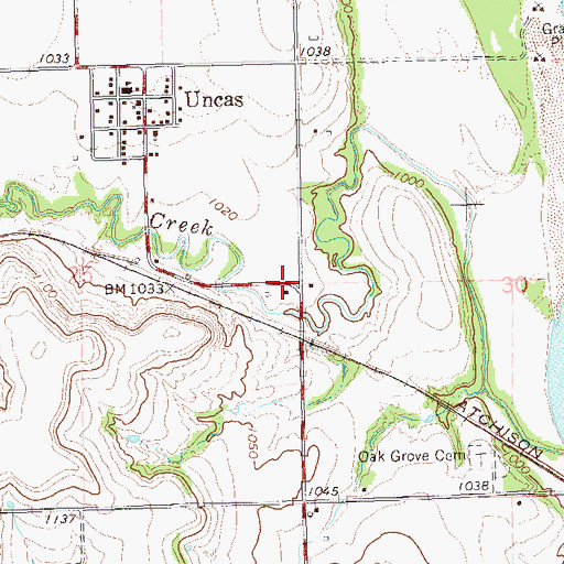 Topographic Map of Coon Creek Cove, OK