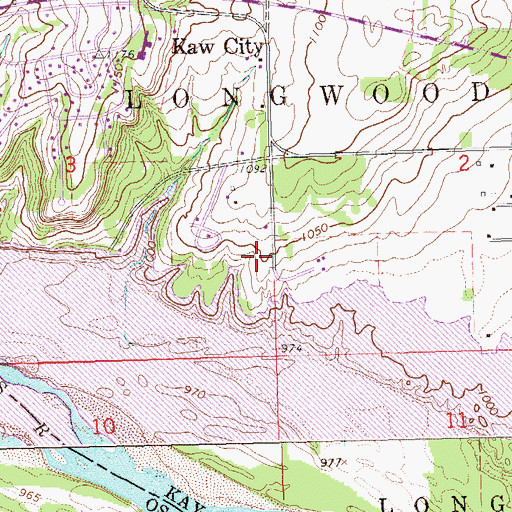 Topographic Map of Pioneer Park, OK