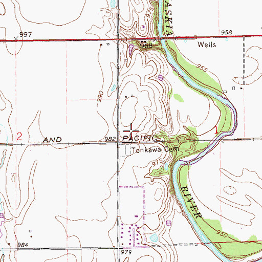 Topographic Map of Fort Oakland Indian Tribe Site, OK