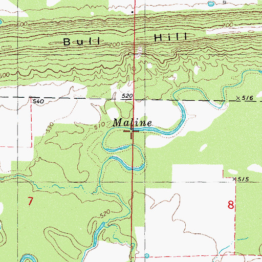Topographic Map of Wister Wildlife Management Area, OK