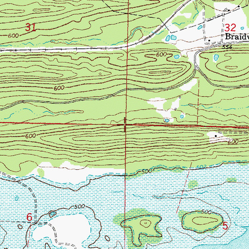 Topographic Map of Wister Public Hunting Area, OK