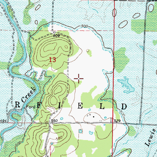 Topographic Map of Waterfowl Refuge, OK