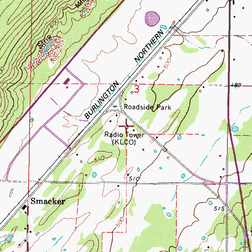 Topographic Map of KLCO, OK