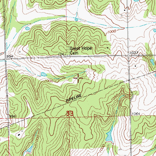 Topographic Map of Belton, OK