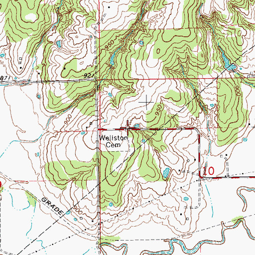 Topographic Map of Ingram, OK
