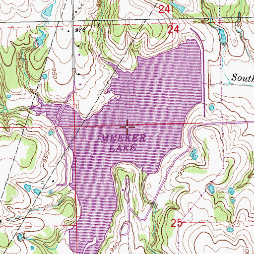 Topographic Map of Meeker Lake, OK