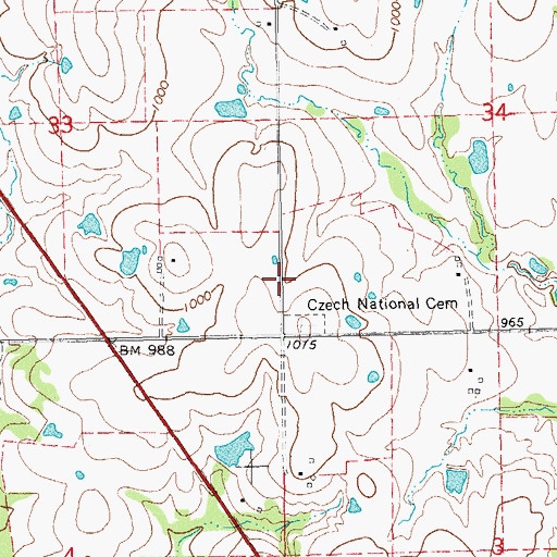 Topographic Map of Barton, OK