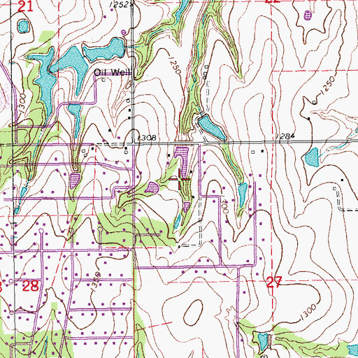 Topographic Map of Marcy Creek, OK